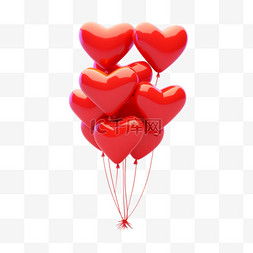 ppt元素气球图片_2月14日情人节红色气球装饰素材