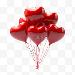 卡通红色气球图片_2月14日情人节装饰素材红色气球