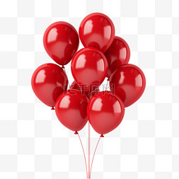 矢量气球数字图片_矢量红色气球元素立体免抠图案