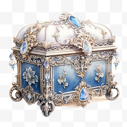珍珠首饰盒图片_矢量贵族首饰盒元素立体免抠图案