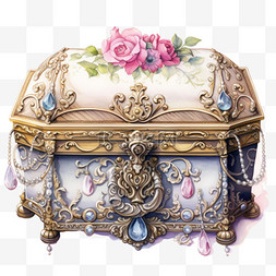印象贵族首饰盒元素立体免抠图案