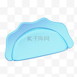 3D玻璃新年饺子素材