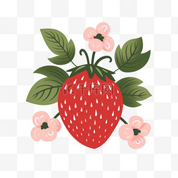 创意红色草莓元素立体免抠图案