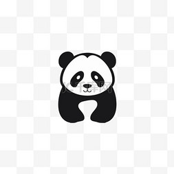 创意线条熊猫元素立体免抠图案