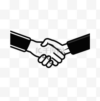 矢量握手合作元素立体免抠图案