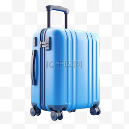 图形蓝色行李箱元素立体免抠图案
