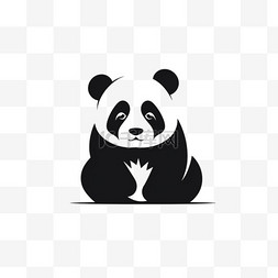 质感线条熊猫元素立体免抠图案