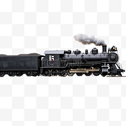 火车写实图片_AICG蒸汽火车元素立体免抠图案