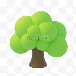 大树装饰图案图片_植树节树木装饰图案 绿色立体免