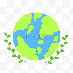 绿色手绘地球图片_地球环保手绘卡通元素