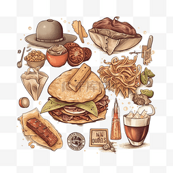 卡通食品插图图片_食物卡通插画