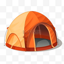 卡通旅游用品图片_帐篷野营橙色的