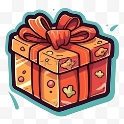 节礼日礼物盒橙红色图案