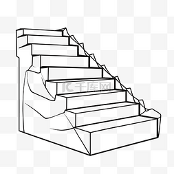 粗d图片_一组楼梯轮廓草图的线描 向量