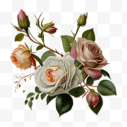 玫瑰花朵花苞粉色白色
