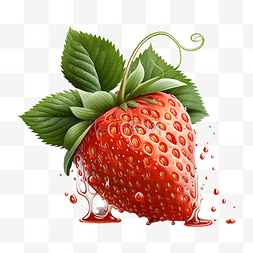 草莓种植卡通图片_草莓水果红色插画
