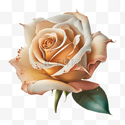 鲜艳的花朵素材图片_玫瑰花橘色插画