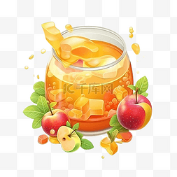 鲜榨饮品海报图片_果汁黄色苹果