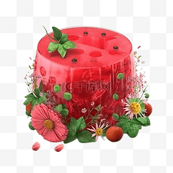 水果果肉果汁图片_果汁红色西瓜叶子