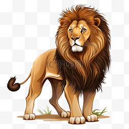 凶猛狮子头图片_狮子动物凶猛的插画