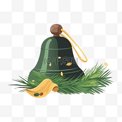 新年素材绿草图片_圣诞节装饰铃铛绿色
