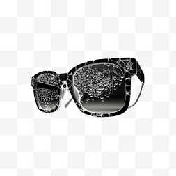 眼镜反光水珠黑白花纹边框