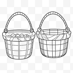 画两个篮子，里面放一些鸡蛋轮廓