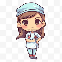 护士卡通图像图片_护士节护士脸红图案
