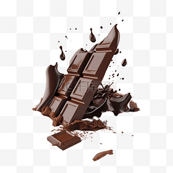 块状黑巧克力图片_巧克力美食碎片