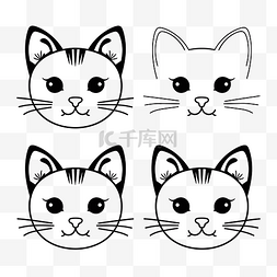 黑白相间猫图片_猫头颜色jpg猫头着色轮廓素描 向