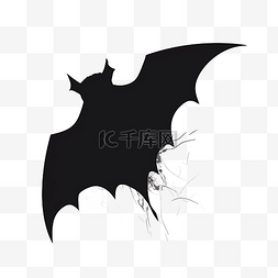 蝙蝠卡通剪影黑色