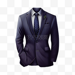 套装西服领带墨蓝色背景