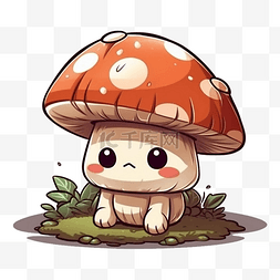 蘑菇q版草坪可爱表情