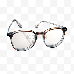 插图精美图片_眼镜镜框棕色复古眼镜