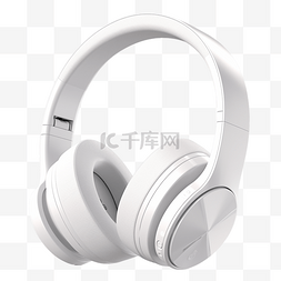 戴耳机的猫图片_头戴式耳机电子产品白色透明