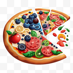 切开的披萨图片_比萨好吃水果美味切开图案