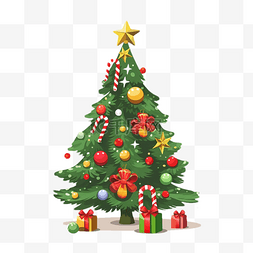 圣诞装饰雪花图片_圣诞节礼盒彩色绿色树卡通