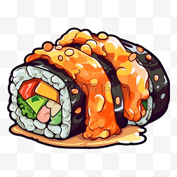 米饭卡通图片图片_食物寿司酱汁图案