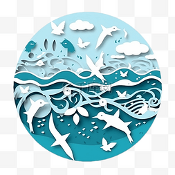 鲸鱼喷水花图片_海洋日蓝海生物类
