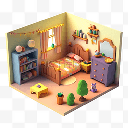 房间模型3d彩色图案