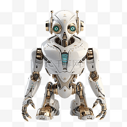 智能机器人可爱图片_机器人金色智能