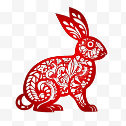 春节透明素材图片图片_生肖兔子新年兔年透明