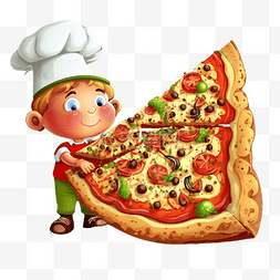 儿童厨师披萨美食快餐餐饮卡通log
