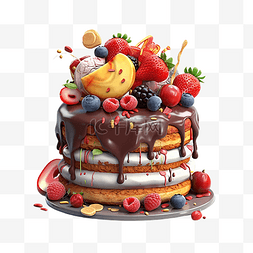 蛋糕巧克力水果