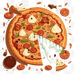 披萨芝士切一块美味