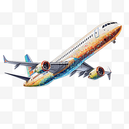 创意立体造型图片_飞机彩色点创意飞机