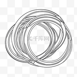 不同环的黑线图，如螺旋轮廓草图