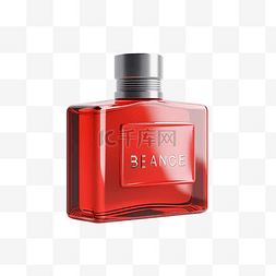 红色瓶装化妆品图片_香水产品玻璃瓶红色