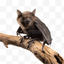 野生黑图片_树枝上的黑色蝙蝠立体3d建模