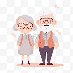 恩爱的老年人图片_祖父母日灰色外套夫妻